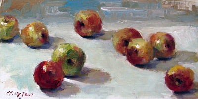 Apples, Oil fine art painting by Milly Tsai
