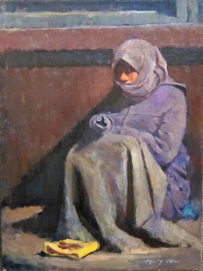 Hard Life, Oil Painters of America 2018 Salon Show fine art painting by Milly Tsai