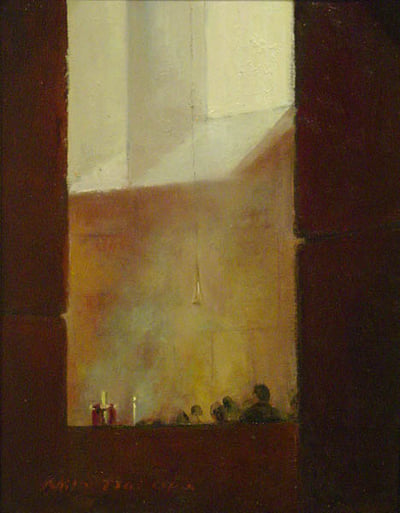 Morning Mass, Oil on Canvas fine art painting by Milly Tsai