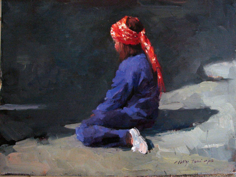 Girl with Red Scarf deep zoom